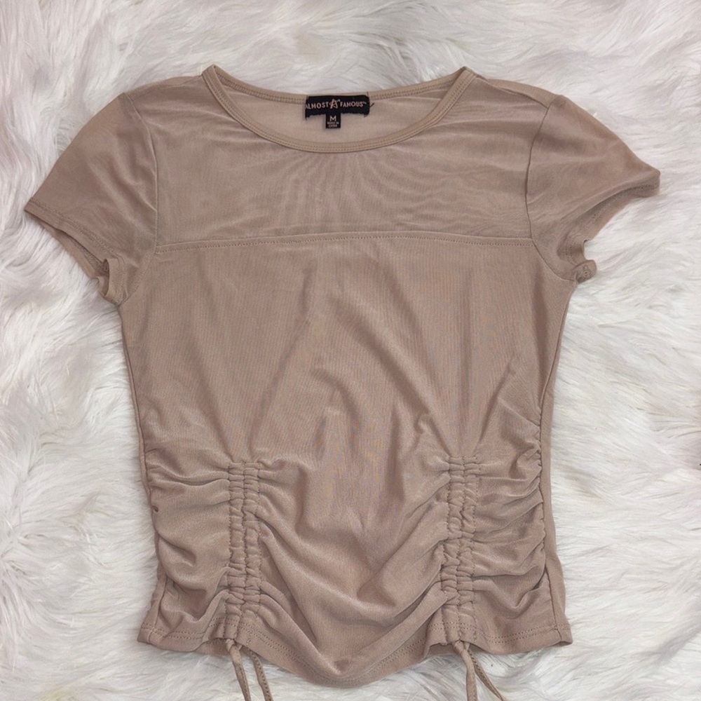 Women's Tan Ruched Top